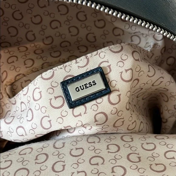 GUESS Blue Monogram Backpack with Classic Design - Picture 6 of 8